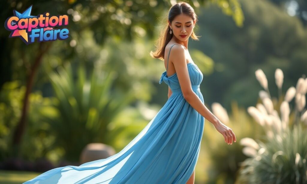 One Word Blue Dress Captions for Instagram